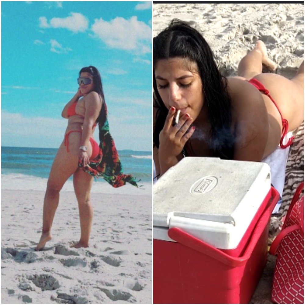 Columbian Latina Hotties body on beach smoking candid #4pTS0Nit